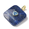 Dyed Natural Lapis Lazuli Faceted Pendants G-C274-03G-2