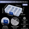 8 Grids Transparent Acrylic Bead Organizer Containers CON-WH0087-32-2