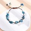 Adjustable Natural Apatite Braided Bead Bracelets for Women BJEW-U035-02N-1