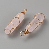 Natural Rose Quartz Double Terminal Pointed Pendants G-WH0029-09B-G-2