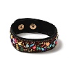 Faux Suede Snap Cord Bracelet LS-BJEW-F428-05-3