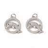 Brass Micro Pave Cubic Zirconia Pendants KK-E068-VB017-2