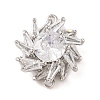 Brass Pave Clear Cubic Zirconia Connector Charms KK-S389-40P-1