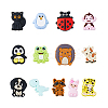 13Pcs 13 Style Ainmals Silicone Focal Beads SIL-DC0001-40-8