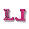 Spray Painted Zinc Alloy Slide Charms ALRI-WH0005-13L-2