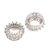 Crown Brass Clear Cubic Zirconia European Beads KK-B186-10P-2