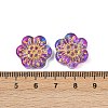 Baking Paint and Golden Metal Enlaced Glass Beads DGLA-T004-09F-3