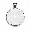 Flat Round Alloy Pendant Cabochon Settings LS-PALLOY-A15654-N-3