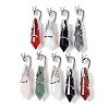 Natural & Synthetic Mixed Gemstone Faceted Pointed Bullet Big Pendants G-L524-19P-1