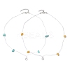 2Pcs 2 Styles Natural Topaz Jade & Synthetic Turquoise Chip Beads Necklace Making with 304 Stainless Steel Jump Rings and Nylon Thread NJEW-JN05215-2