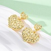Hammered Heart Brass Dangle Stud Earrings LS-EJEW-R025-23G-3