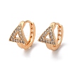 Brass Hoop Earrings with Glass EJEW-K256-92KCG-1