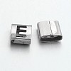Tarnish Resistant Letter Style 201 Stainless Steel Square Slide Charms STAS-L132-25-1