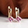 Rhombus Brass Micro Pave Cubic Zirconia Hoop Earrings WGBCF32-05-1