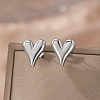 304 Stainless Steel Heart Stud Earrings LS-EJEW-F398-01P-1