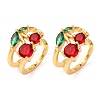 Brass Micro Pave Cubic Zirconia Cuff Earrings EJEW-D328-06G-03-4
