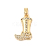 Brass Micro Pave Cubic Zirconia Pendants KK-R100-08G-1