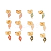 Enamel Rhombus with Star Stud Earrings with 316L Surgical Stainless Steel Pins EJEW-P204-02G-1