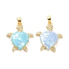 Real 18K Gold Plated Brass Micro Pave Clear Cubic Zirconia Pendants KK-D004-05G-C-2