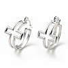 Non-Tarnish 304 Stainless Steel Cross Hoop Earrings for Women LS-EJEW-G293-02P-1