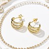 304 Stainless Steel Triple C-Shaped Stud Earrings for Women EJEW-C096-68G-01-4