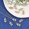SHEGRACE Brass Micro Pave Clear Cubic Zirconia Pendants XGRQ29326-394G-S-5