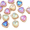 15Pcs Heart K9 Glass Charms GLAA-YW0004-59-1