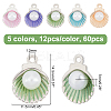 60Pcs 5 Colors Alloy Enamel Charms ENAM-OC0001-02-2