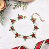 Christmas Glass Beaded Bracelets for Women BJEW-MZ00243-1