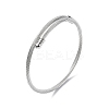 Tarnish Resistant 304 Stainless Steel Open Cuff Bangle with Oval Beaded BJEW-C031-01P-7