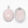 Natural Rose Quartz Pendants X-G-D851-03-2