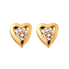 304 Stainless Steel Clear Cubic Zirconia Stud Earrings STAS-E502-02G-01-4