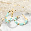 PVD Vacuum Plating 201 Stainless Steel Enamel Hoop Earrings for Women EJEW-B016-33F-2