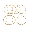 7Pcs PVD Vacuum Plating 304 Stainless Steel Textured Ring Bangles Set for Women BJEW-A011-13B-G-2