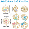 24Pcs 6 Styles Rack Plating Alloy Enamel Pendants FIND-SC0012-32-2
