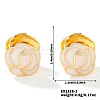 Vintage Brass Enamel Mountain Camellia Hoop Earrings LS-AP2045-1-1