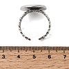 Hollow Flower 304 Stainless Steel Cuff Ring Components STAS-P454-03E-P-3