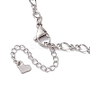 Flat Round Pearl with Bowknot Alloy Link Necklaces NJEW-JN04812-5
