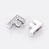 Alloy Initial Slide Charms with Grade A Rhinestones ALRI-R032-F-FF-2