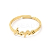 Ion Plating(IP) 304 Stainless Steel Word Hope Adjustable Ring RJEW-L107-027G-2