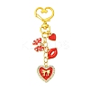 Valentine's Day Heart Lip Bowknot Alloy Enamel Pendant Decoration HJEW-FS00029-1