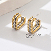 304 Stainless Steel Triple Open Square Stud Earrings for Women RJ2637-1-3