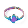 Ion Plating(IP) 201 Stainless Steel Cactus Adjustable Ring for Women RJEW-K238-03M-1