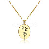 Brass Birth Month Flower Pendant Necklace HUDU-PW0001-034D-1-1