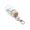 Natural Lapis Lazuli/Amethyst/Carnelian/Citrine/Rose Quartz/Amazonite Chip & Shell Beads inside Glass Wishing Bottle Pendant Decorations HJEW-JM03220-5