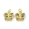 Brass Micro Pave Colorful Cubic Zirconia Charms KK-E068-VF092-2
