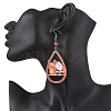 Christmas Printed Wood Dangle Earrings EJEW-JE06518-3