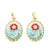 Brass Micro Pave Clear Cubic Zirconia Pendants KK-L235-05C-G-1