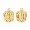 Brass Micro Pave Cubic Zirconia Cord Ends KK-P228-46G-2