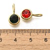 Ion Plating(IP) 304 Stainless Steel Micro Pave Cubic Zirconia Charms STAS-K263-76G-3